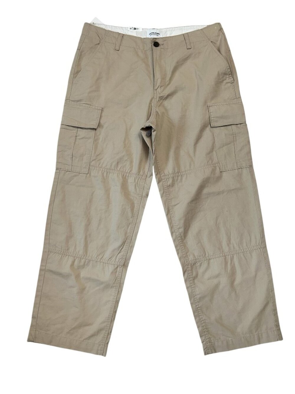 Jack & Jones Men's 34x30 Wide Fit Cotton Cargo Pants Oxford Tan NWT